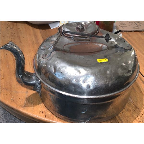 Large teapot with copper looking bottom; Stamped PAT 01903; 11W, 14L.