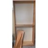 Image 1 : Tall Wooden shelving unit; has 4 wooden slabs; 36W; 11D; 80T