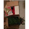 Image 1 : Set of Christmas Decorations; wreaths, fake branches with lights, and more!