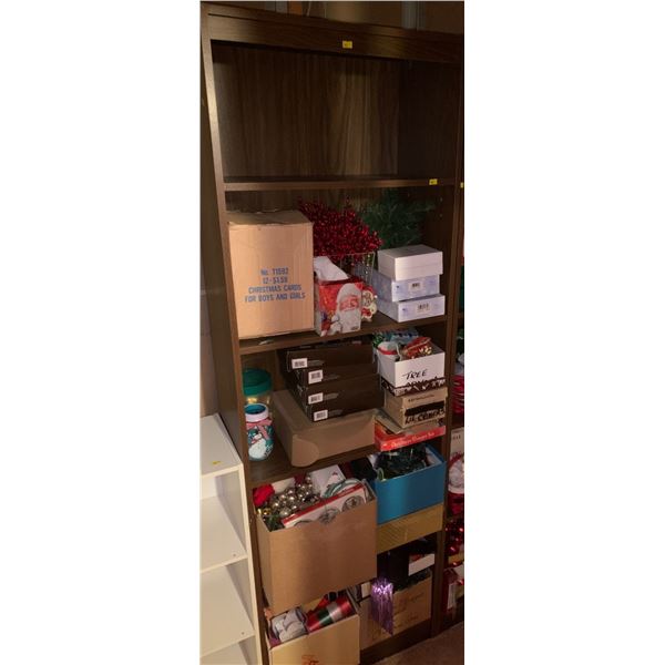 Wooden shelving unit **NOT INCLUDING CONTENTS;  24W, 12D, 72T