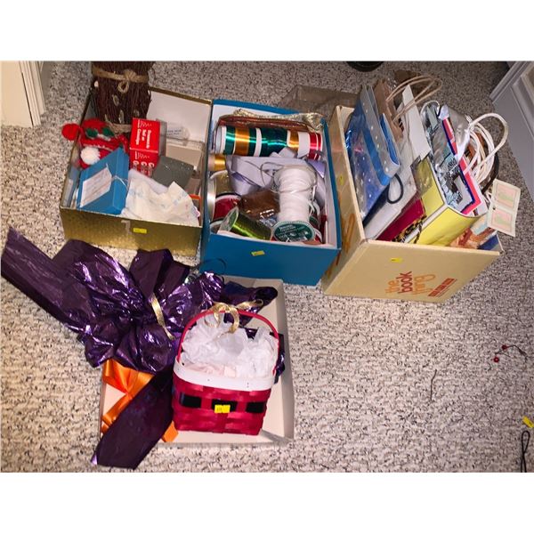 Set of Christmas gift wrapping and some decorations (ie, fake branches)