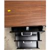 Image 3 : Wooden and metal desk; No key for desk, contents included; 60W, 30D, 30T