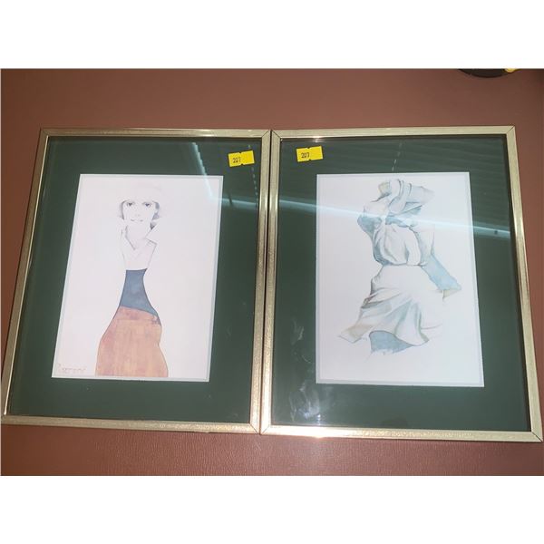 Set of 2 prints; one signed 'Rosamond", both 8W, 10T