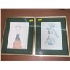 Image 1 : Set of 2 prints; one signed 'Rosamond", both 8W, 10T