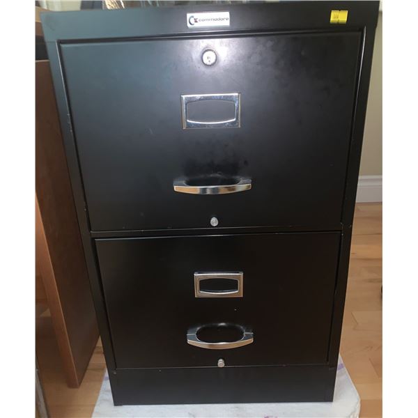 Black file cabinet -- no key; 18W, 24D, 30T