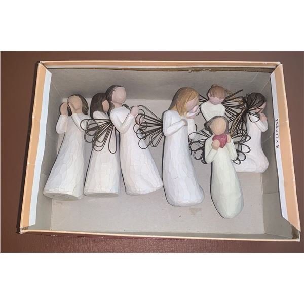 Angel carvings set 'willow tree'