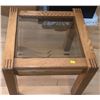 Image 1 : Wooden and glass small coffee table;18W, 17W, 16T
