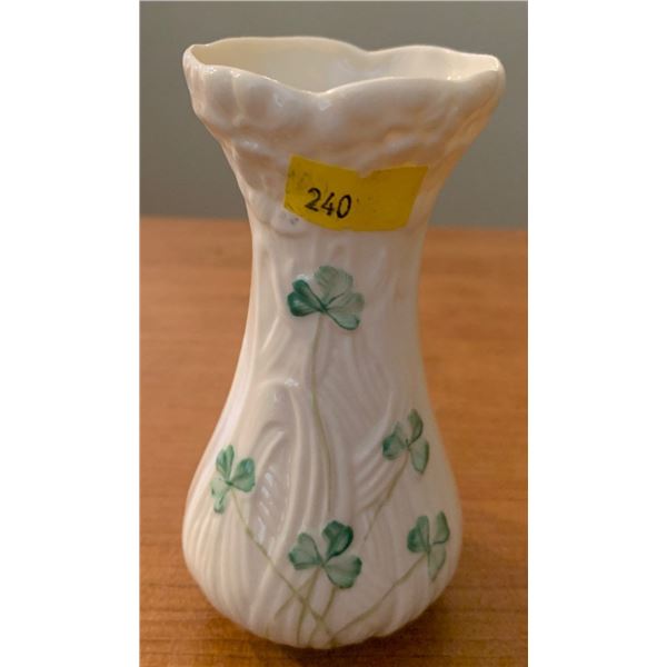 Belleek Vase Shamrocks Flower Porcelain Home Decor