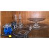 Image 1 : Set of various glassware; candle accessories, food display trays, etc