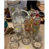 Image 1 : Various kitchen glasses and a glass pasta jar
