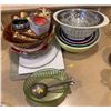 Image 1 : Various kitchen cooking items; dishes, strainers, plates, glassware, etc