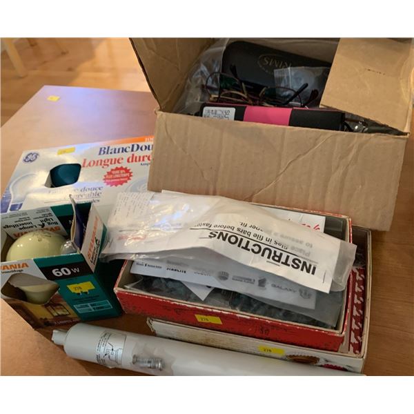 Set of light items plus a box of glasses