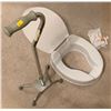 Image 1 : Set of raised toilet seat (5T), and cane