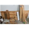 Image 1 : Selection of wood pieces; Large wooden piece is 26W, 77T ; large white piece is 13W, 95T