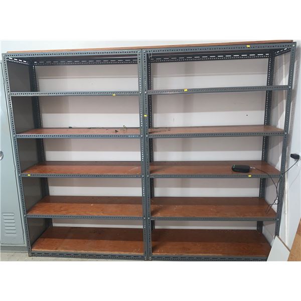 Wooden and metal shelves; 2 are connected, but able to dissemble (both together are 97W, 19D, 78T)