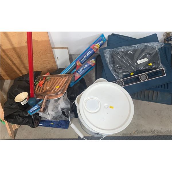Set of car and other supplies (Michelin Windshield wipers, car mats, bins, and more!