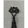 Image 2 : Beautiful Victorian Black Glass Beadwork Tassel 1880s