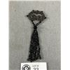 Image 2 : Beautiful Victorian Black Glass Beadwork Tassel 1880s