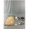 Image 1 : Vintage St. Louis Canvas Water Bag w/Cork, Flag Pole Holder & Clap Light