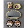 Image 1 : Unique Small Table Mirror, Pair of Real Butterfly Plaques and Pitcher and Plate