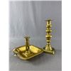 Image 1 : 2 Antique (1880s) English Brass Candlesticks