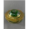Image 1 : Gilded Depression Glass Candleholder