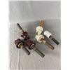Image 1 : Lot Of Vintage 3.75" Ceramic Insulators On Poles