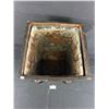 Image 2 : Arts & Crafts Era Wood Coal Bucket w/ 2 Handle Metal Lining. Approx. 15.5" H.