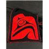 Image 2 : 60" x 10" Red & Black First Nations Bird Design Scarf/ Sash
