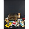 Image 2 : Old Asian Wood Box (As Found) w/ Assortment Of Vintage Post Cards, Photos, Souveniers & More