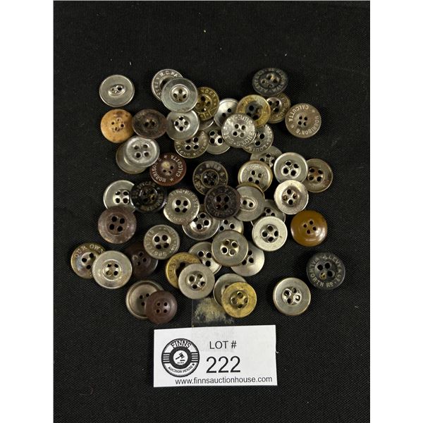 Assortment Of Antique & Army Fly Buttons