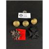 Image 1 : Royal Rhodesia Cap Badge, UK British The Kings Royal Rifles Corps Cap Badge & 3 Lincolnshire Reg. Bu
