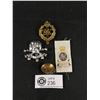 Image 1 : Vintage Royal Armored Corps Cap Badge, Silk Regiment Badge, Queens Lancers Uniform Button & Skull Ca