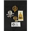 Image 2 : Vintage Royal Armored Corps Cap Badge, Silk Regiment Badge, Queens Lancers Uniform Button & Skull Ca