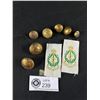Image 1 : Lot Of Vintage Royal Army Medical Corp Brass Buttons & Silk Badges