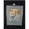 Image 1 : Nice Framed & Matted Blue Heron Print By Danteny. Approx. 16.5" x 20.5"