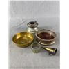 Image 1 : 5 Antique Metalwork Items including 19th Century Pewter Inkwell