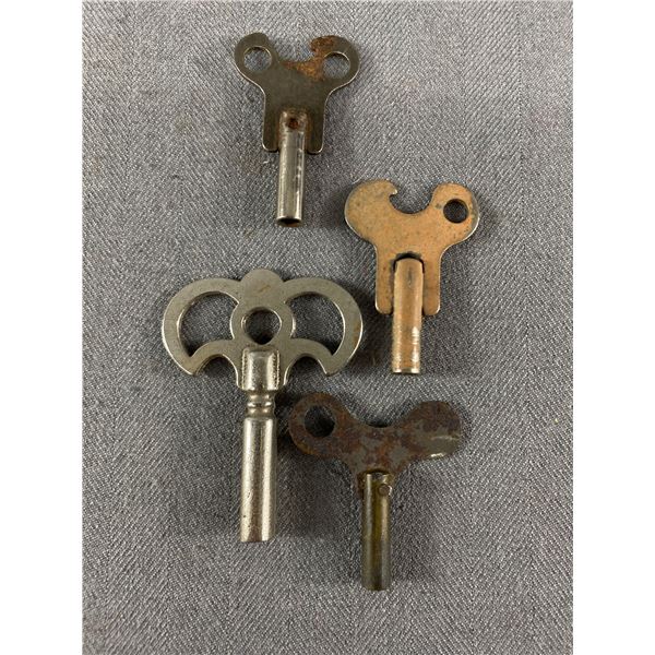 4 Vintage Clock Keys
