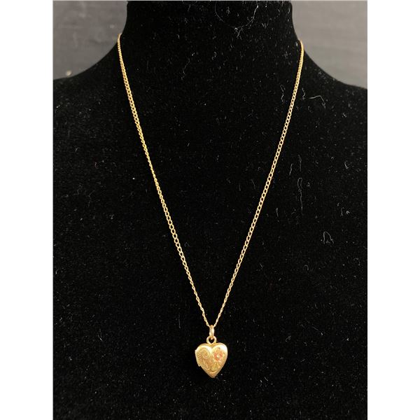 14k Gold Filled Locket Pendant & Chain