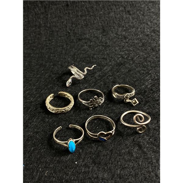 Collection of Small Sterling Silver Rings