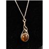 Image 2 : Sterling Silver with Genuine Amber Pendant with Sterling Silver Chain