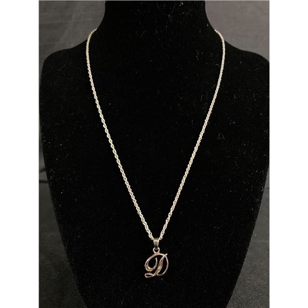 925 Sterling Silver with 1 Diamond Pendant Necklace