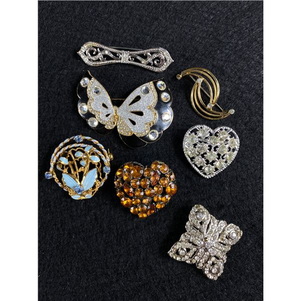 Collection of Vintage Rhinestone Brooches