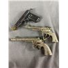 Image 2 : Lot Of Vintage Toys - Hubley Chief & Pet Cap Guns, Metal Gun & HandCuffs Plus Wood/Metal Rifle