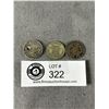 Image 1 : 3 British Six Pence Silver Coins. 1888,1945 etc