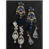 Image 1 : 3 Pairs of Vintage Rhinestone Earrings