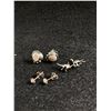 Image 1 : 3 Pairs of Sterling Silver Stud Earrings