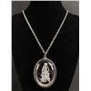 Image 1 : Reversed Carved Cameo Glass Pendant with Chain
