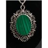 Image 2 : Large Genuine Malachite Pendant with Chain