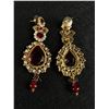 Image 2 : Large Red Rhinestones Earrings